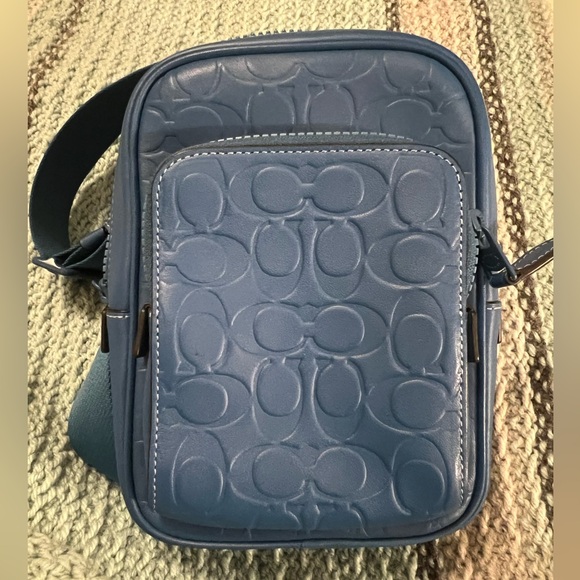 COACH TRACK PACK Men Unisex SIGNATURE LEATHER Blue Jay CH072 - Picture 5 of 8